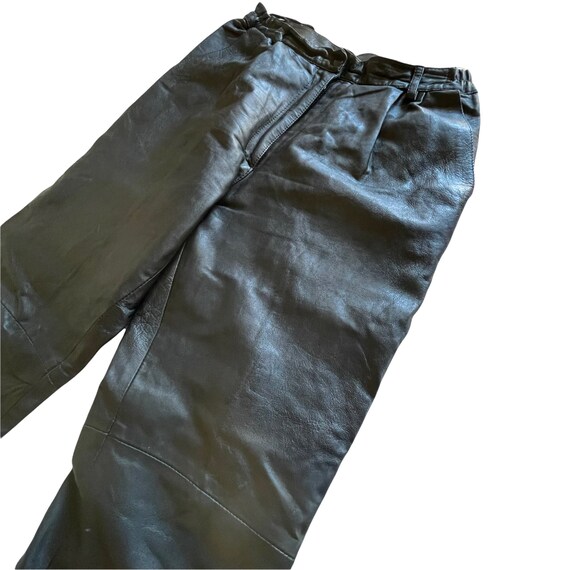 Vintage Donna Lepure Black Leather Pants Pleated,… - image 6