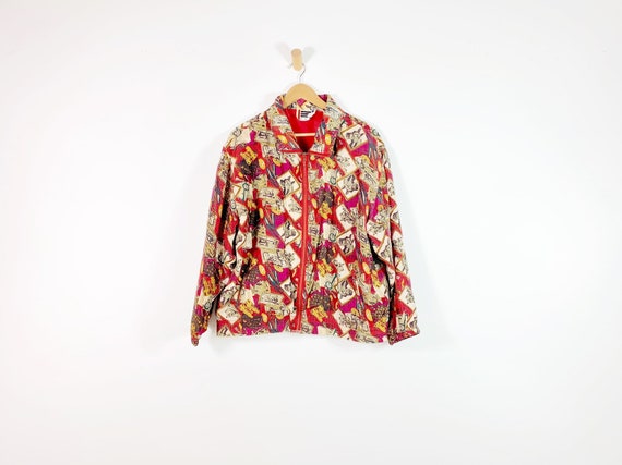 Vintage 90's Silk EVR Equestrian Horse Bomber Jack