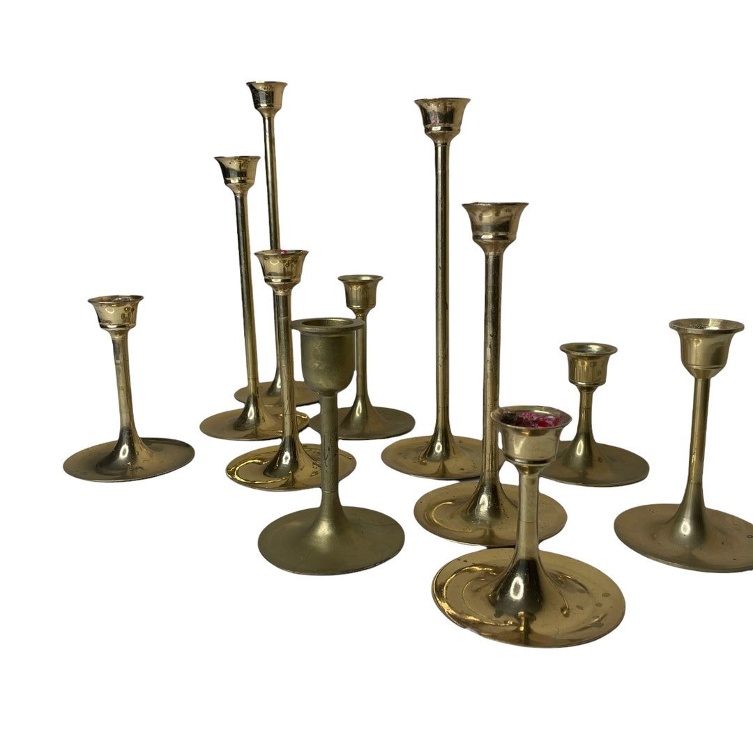Vintage Brass Candlestick Holders Wedding Candle Holders Etsy