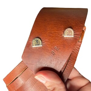 Vintage 70's Wide Brown Leather Belt, 32 image 5
