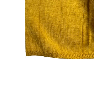 Vintage 80's Galia Mustard Yellow Harvest Gold Pleated Knit Skirt, Size Small Stretch pull on image 7