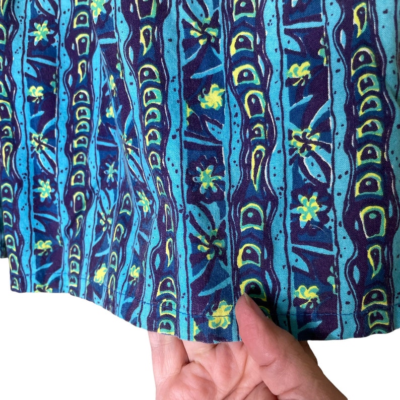 Vintage 90's Men's Morro Bay Neon Green Blue Swim Trunks, Size XL image 8