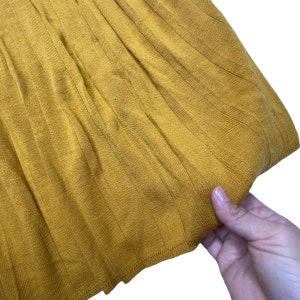 Vintage 80's Galia Mustard Yellow Harvest Gold Pleated Knit Skirt, Size Small Stretch pull on image 5