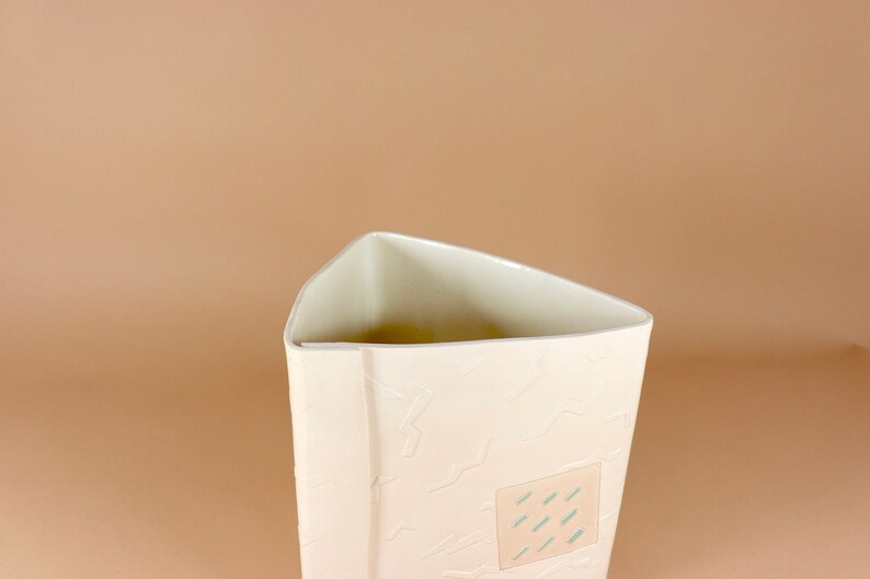 Vintage Demery Art Pottery Southwestern Triangular Planter x large signed 90/'