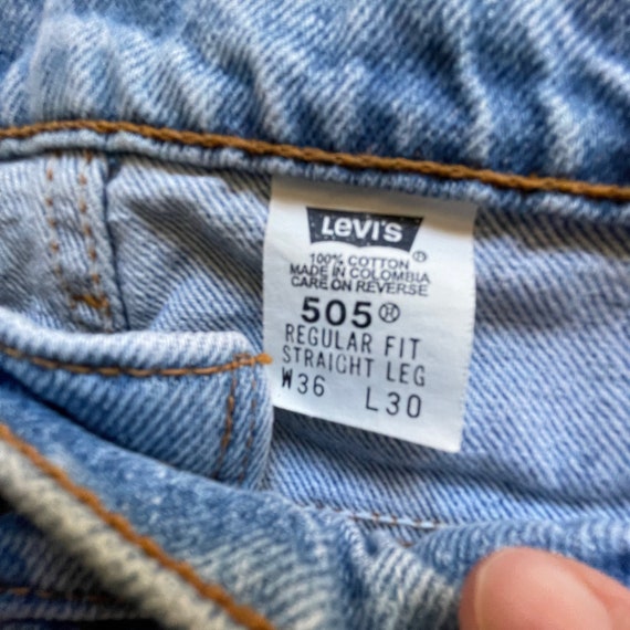 Vintage 90's Levis 505 Redline Jeans, Columbia, S… - image 9