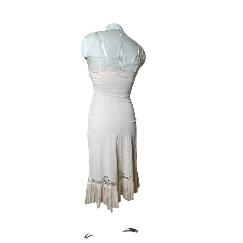 Vintage 60s Vanity Fair Pink Blush Nylon Nightgown w/ Chiffon Bodice Lace Size 32 image 9