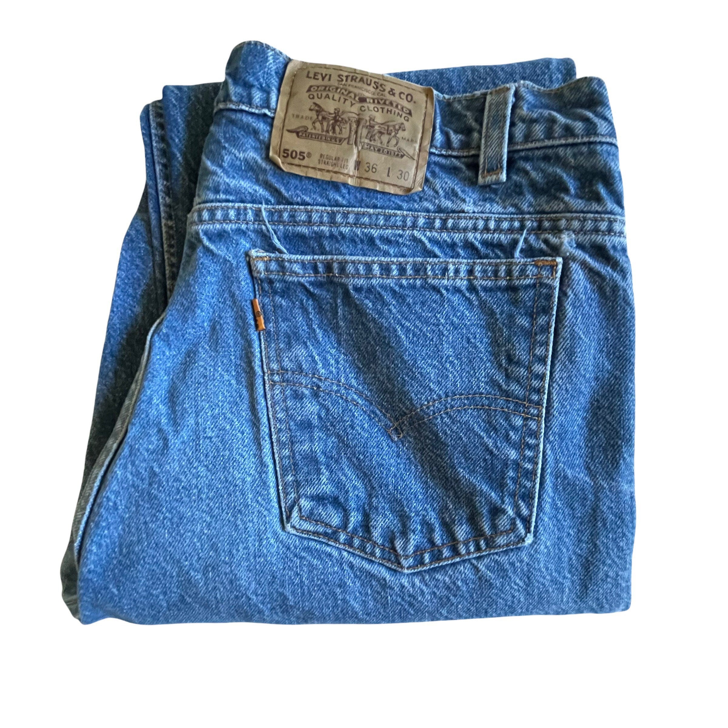 リアル Vintage Jeans Distressed USA in Made Tab Orange 505 Levis パンツ