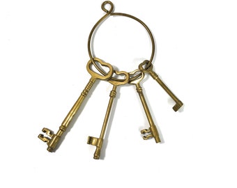 Vintage Brass Skeleton Keys