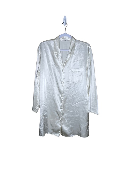 Button Down Sleep Shirt - White