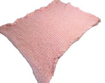 Vintage 60's Large Pink Mohair Shawl Wrap