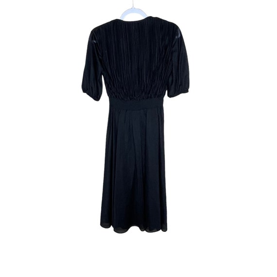 Vintage 70's Samuel Blue Black Sheer Plisse Midi … - image 2