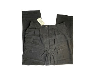 Vintage Lew Magram Black Silk Pants, NWT Deadstock, Size 16