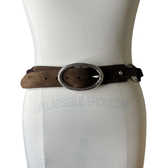 Vintage Brighton Brown Leather Embossed Horse Bit Belt 34 Etsy
