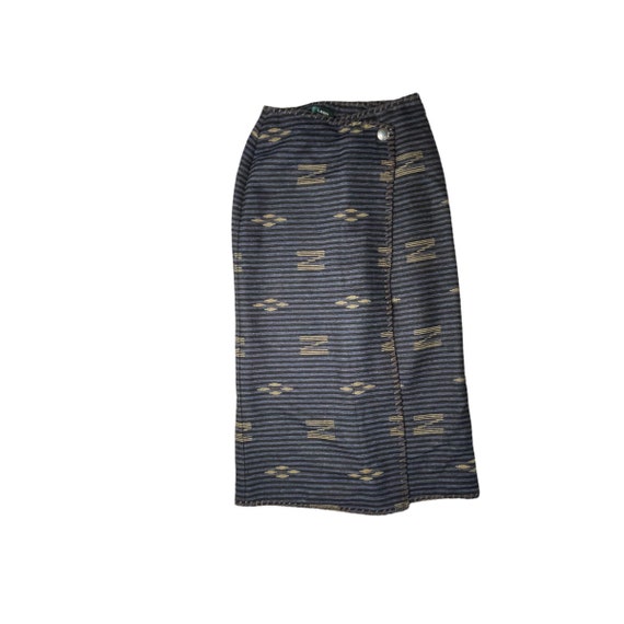 Vintage Ralph Lauren Long Wool Wrap Blanket Skirt… - image 1