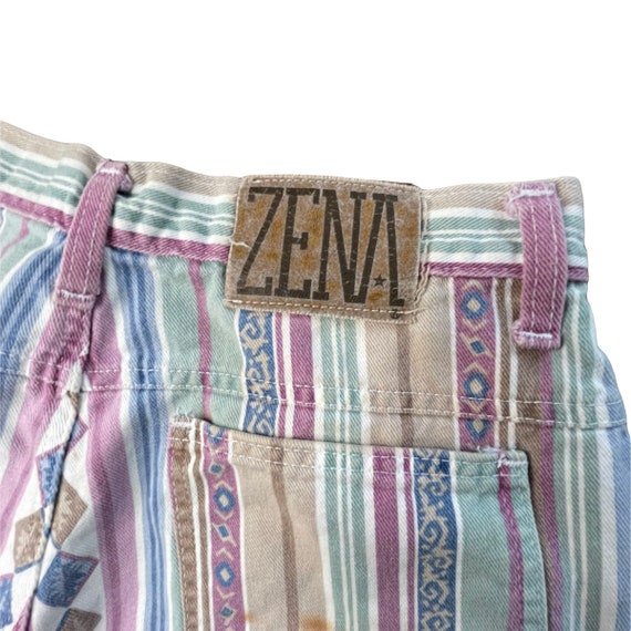 Vintage 90's Zena Pastel Pink Multicolored Stripe… - image 3