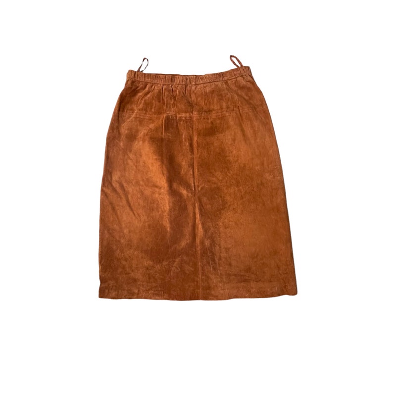 Vintage Terry Lewis Rust Brown Suede Lined Mini Skirt, Size 14 image 5