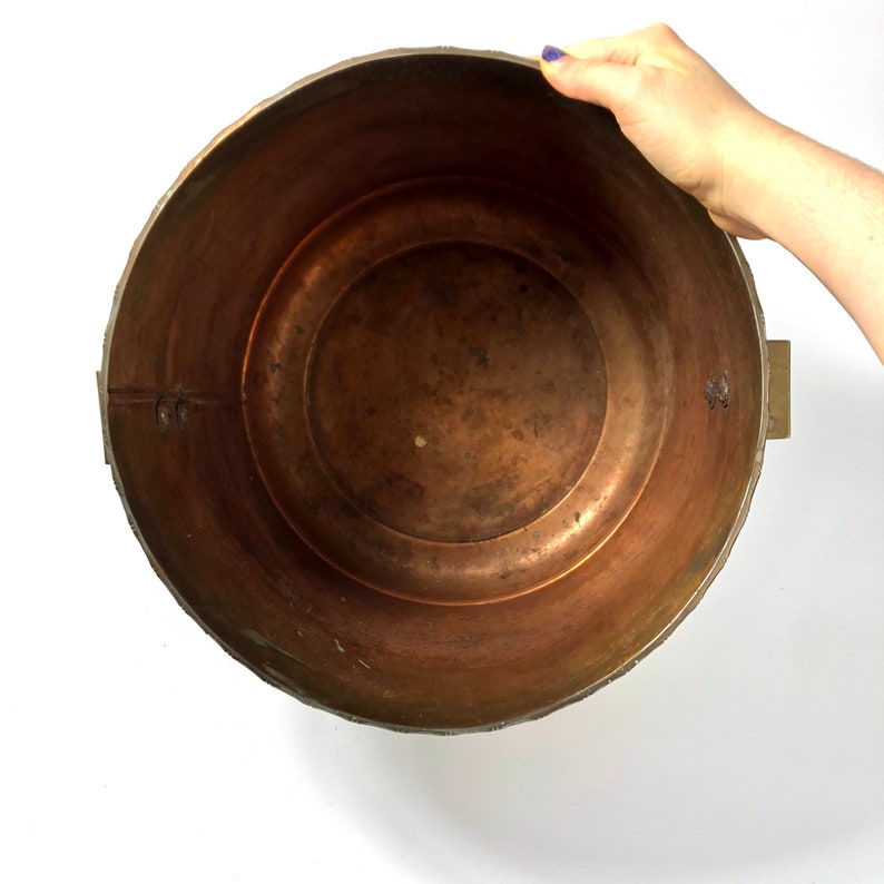 12 Vintage Large Solid Brass Chinoiserie Tree Planter Pot