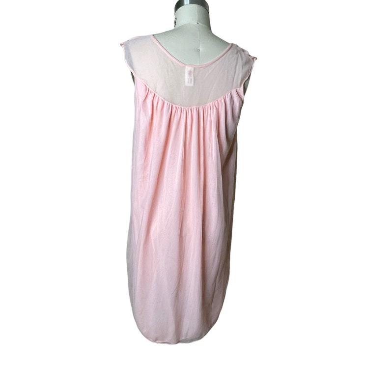 Vintage Avian Pink Chiffon & Nylon Nightgown and Robe Set M Pegnoir Lace image 8
