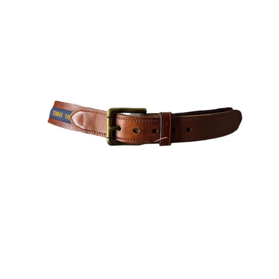 Vintage Tommy Hilfiger Brown Leather Flag Belt, 36 - image 3