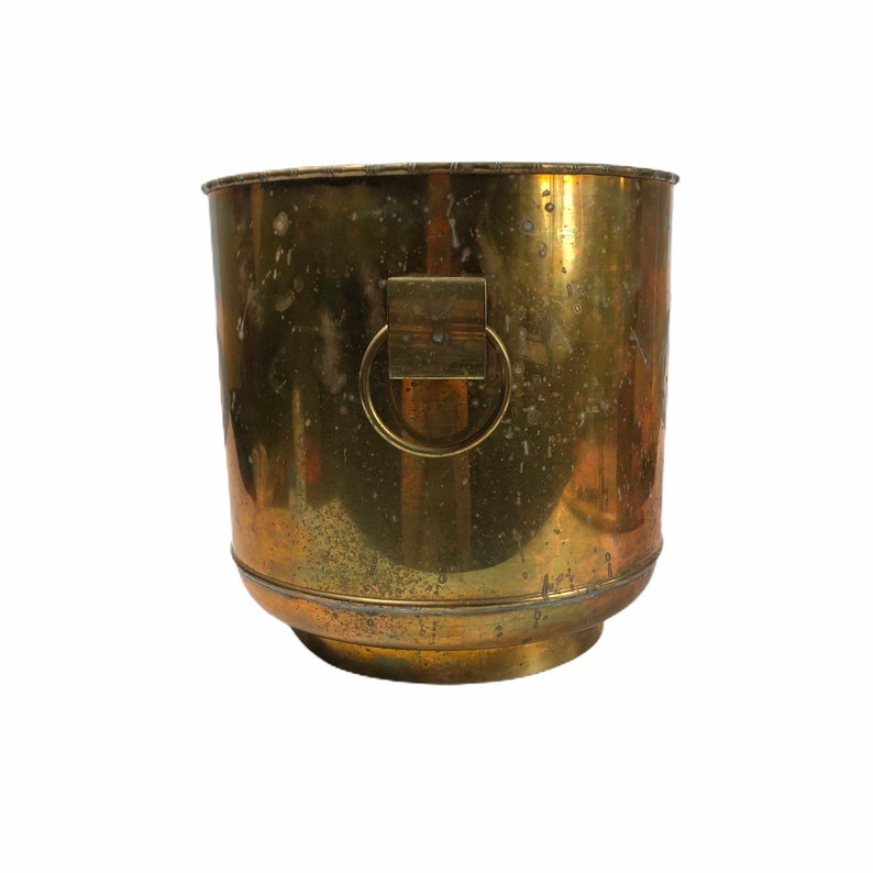 12 Vintage Large Solid Brass Chinoiserie Tree Planter Pot