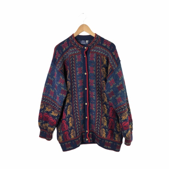 Vintage New Zealand Wool Navy Blue Sweater Coat