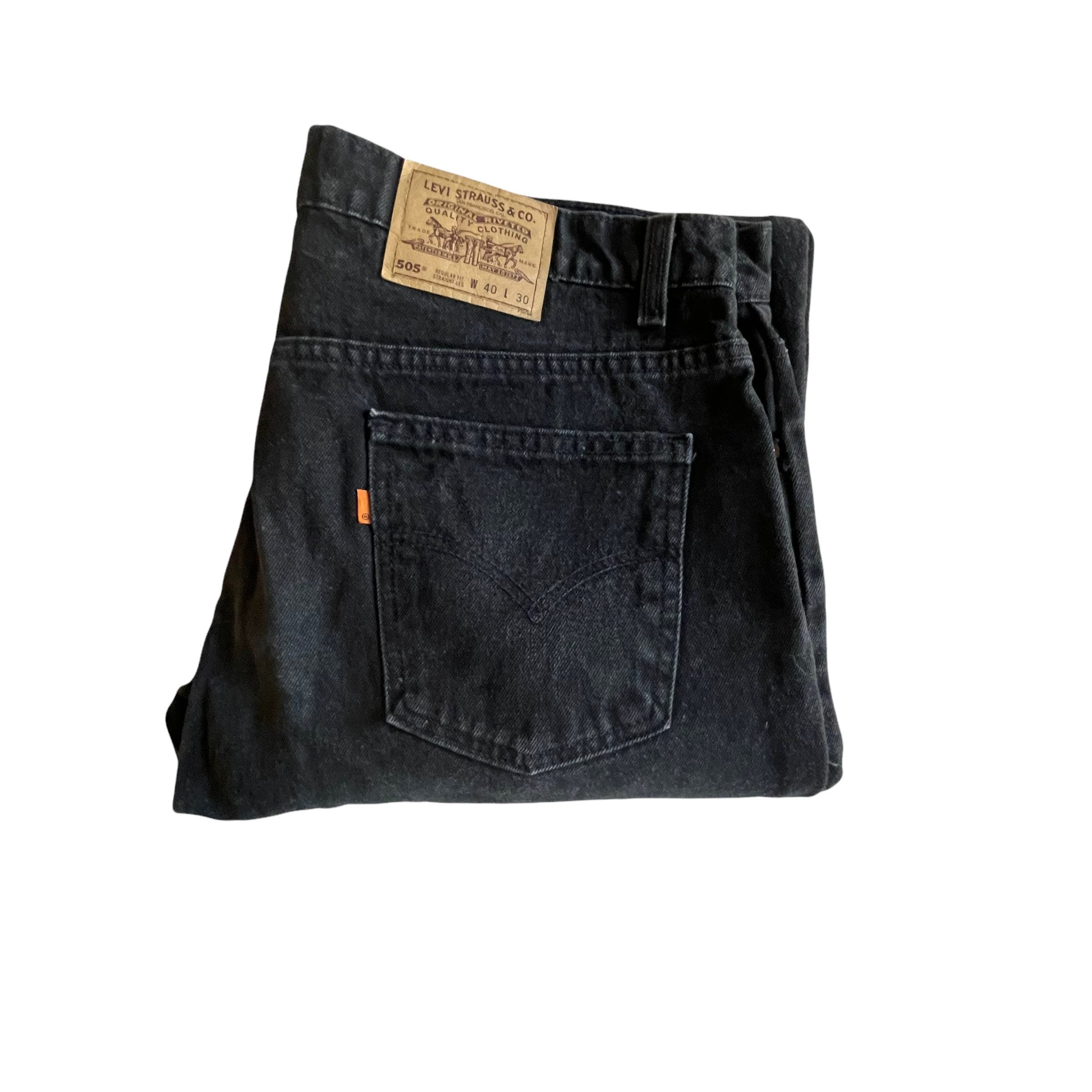 Vintage Levis 505 Black Relaxed Fit Jeans, Made in USA Vintage Levis 505 Black Relaxed Fit Jeans, Made in USA