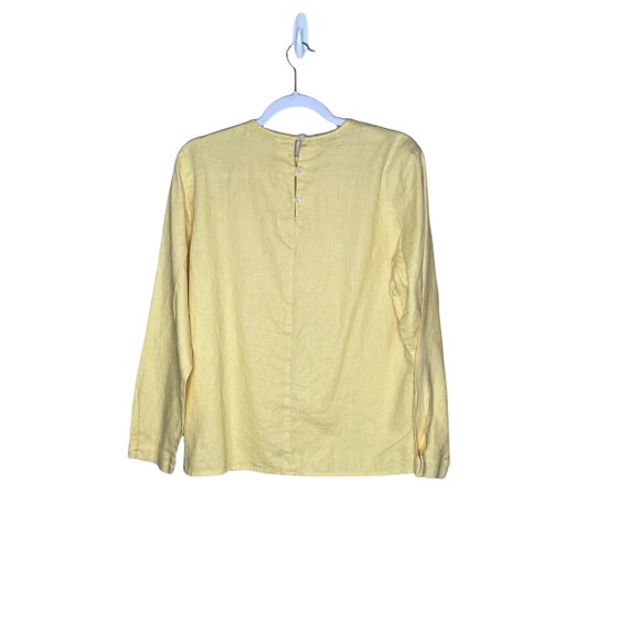 Vintage Anne Klein II Buttercream Yellow Linen Mi… - image 5