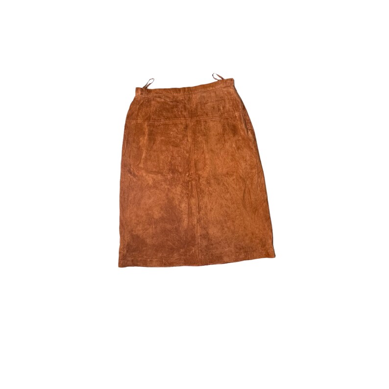 Vintage Terry Lewis Rust Brown Suede Lined Mini Skirt, Size 14 image 2