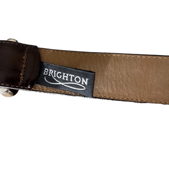Vintage Brighton Brown Leather Belt Cherub Buckle… - image 2