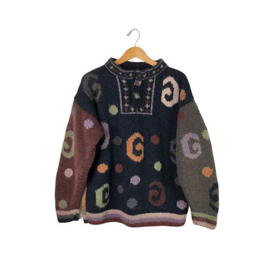 Vintage 80's Oversized Memphis Style Mohair Wool G