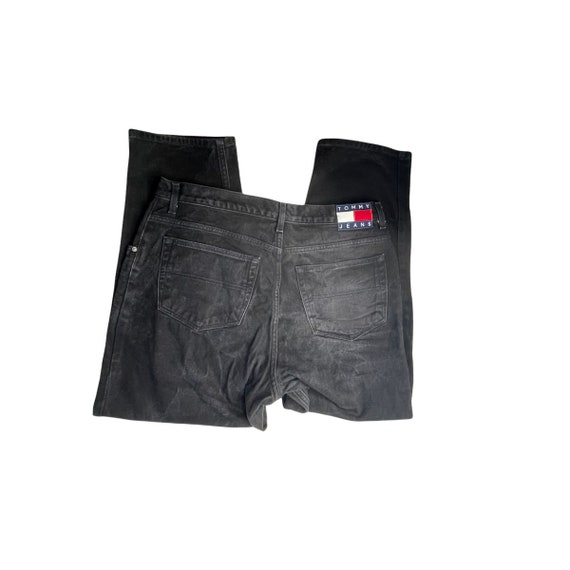 Vintage Tommy Hilfiger Black Jeans, Flag Patch, L… - image 3