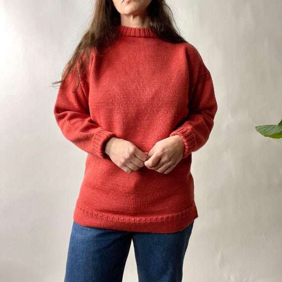 Vintage Cayenne Red Guernsey Woolen Pure New Wool
