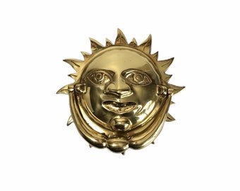 Vintage Brass Sun Door Knocker