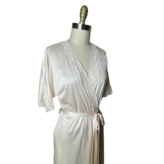 Vintage Maidenform White Nylon Lace Robe Peignoir Siz… - Gem