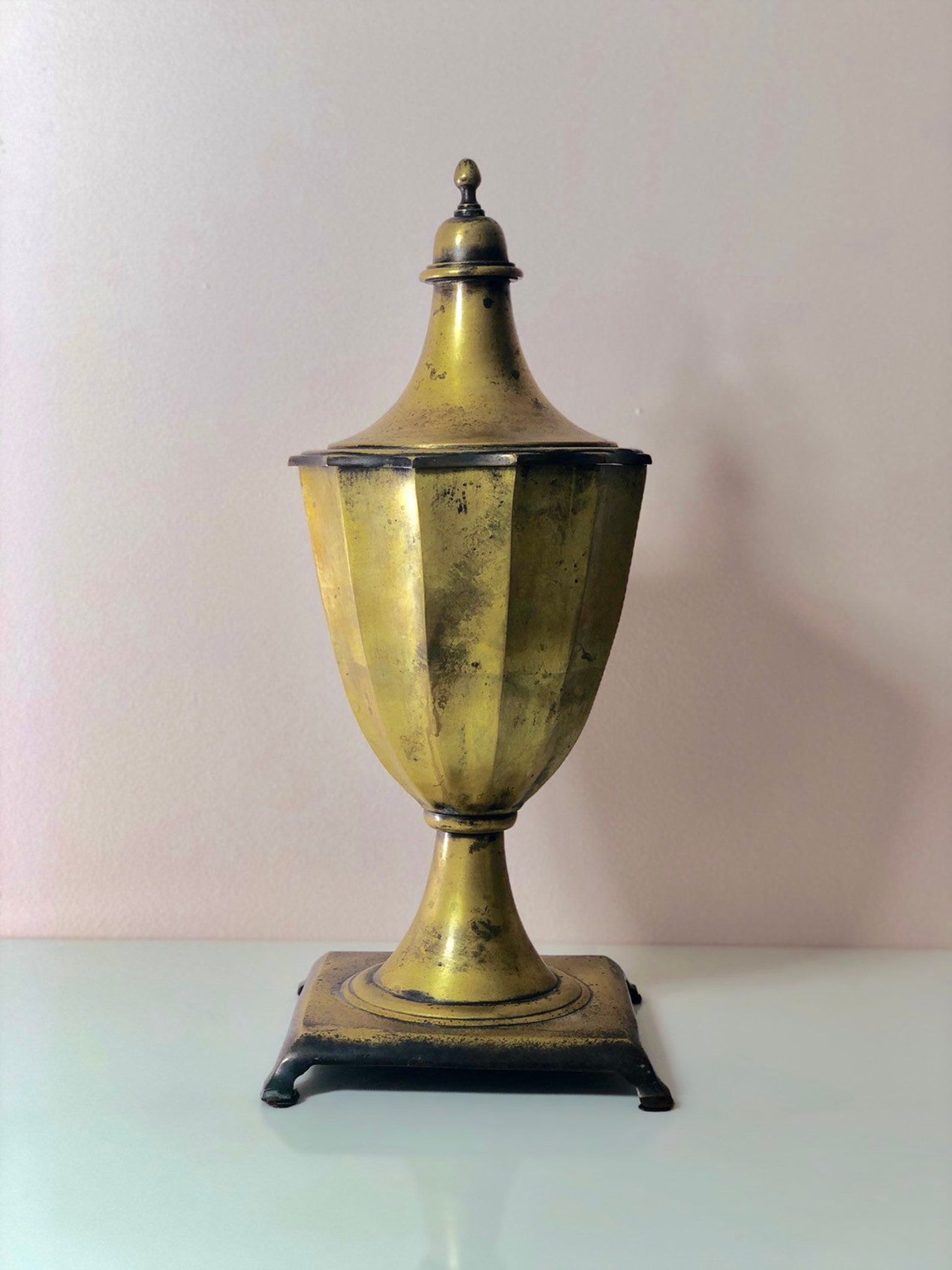 Large Brass Footed Urn Brass Urn Large Brass Urn Large Etsy