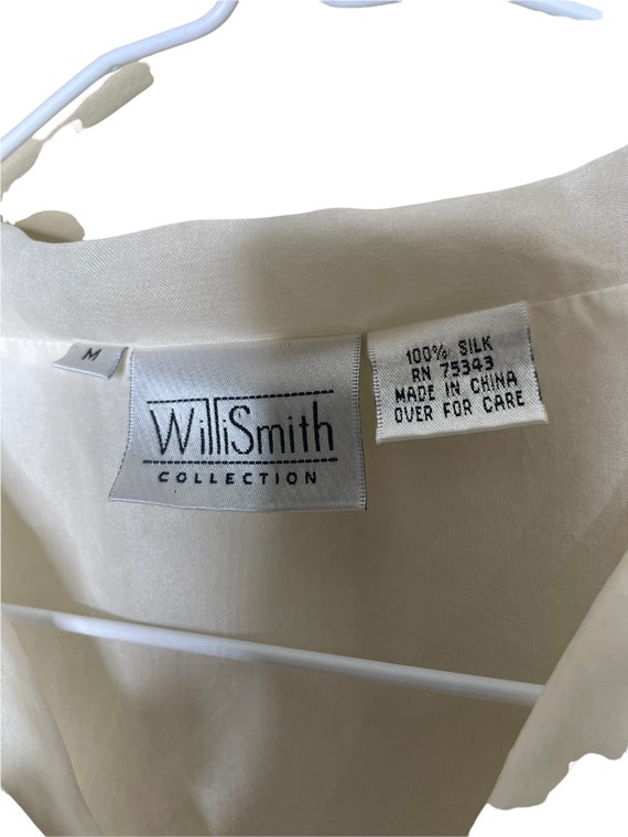 Willi Smith White Silk Organza Sheer Tiered Embro… - image 7
