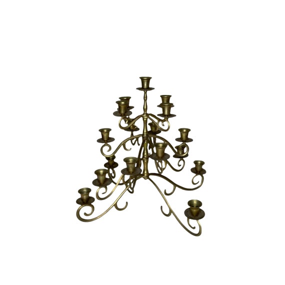 Large Antique Brass Candelabra Etsy