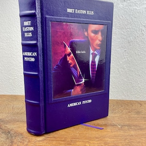 American Psycho by Bret Easton Ellis – Unique Leather-Bound Edition in Purple with Movie Poster Art
