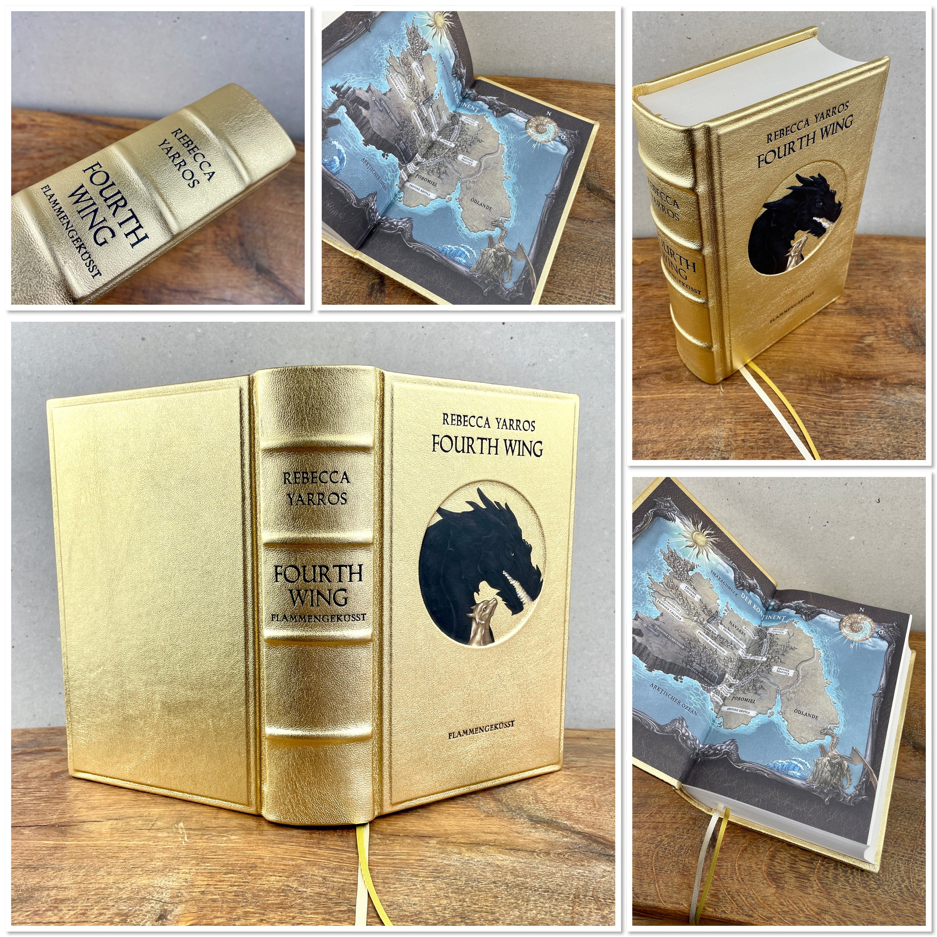 The Golden Cockerel　限定版　直筆サイン　洋書 Fourth Wing - Leather Cover - Book Bound in Golden Leather