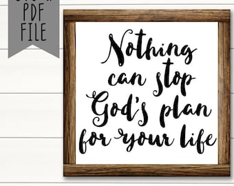 Cita de fe SVG PDF: El plan de Dios, decoración cristiana (descarga digital)