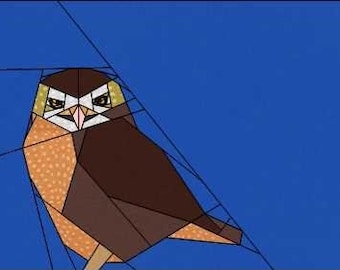 Die Grumpy Little Owl FPP Quilt Anleitung, Papier zusammennähen