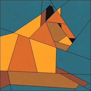 The Lioness - The Animalia Collection, FPP Quilt Block, Sewing pattern