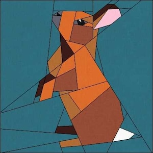 Il piccolo coniglio - Collezione Animalia. Modello FPP, blocco per quilt
