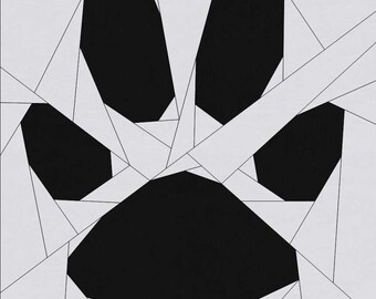 Mönster för papperslappsavtrycksstiftelsen Fox Paw Print Foundation, FPP-quiltblock
