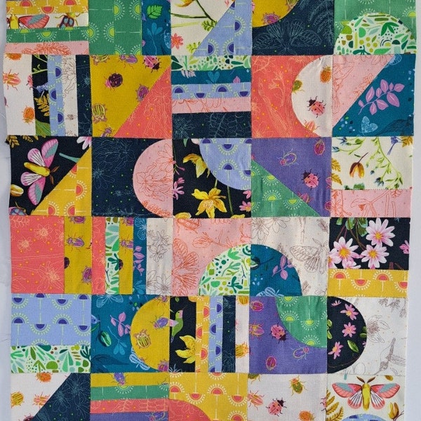 Doodads English Paper Piecing Pattern, EPP Quilt, Denim jacket panel