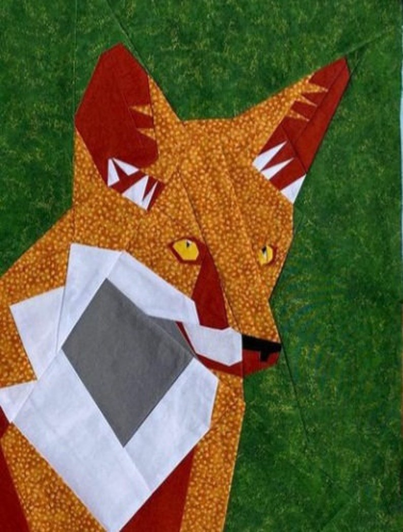 The Fox Foundation Paper Piecing Pattern, FPP Quilt Block. - Etsy