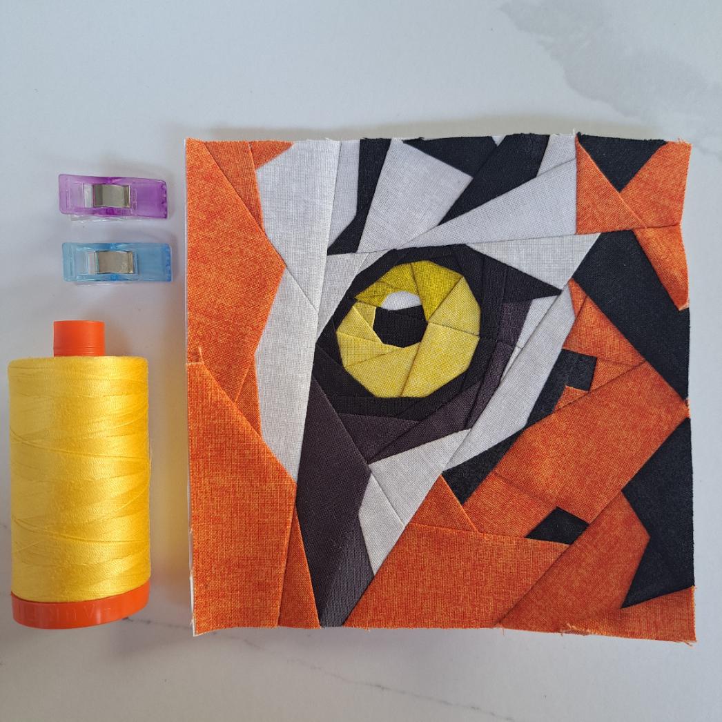 The Tiger Eye - Animalia Collection, FPP Quilt Block - Etsy