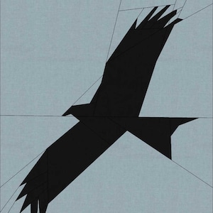 The Red Kite Silhouette FPP Pattern, Foundation Paper Piecing Quilt Block