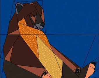 The Bear Foundation Paper Piecing Quilt Block, FPP Sewing pattern