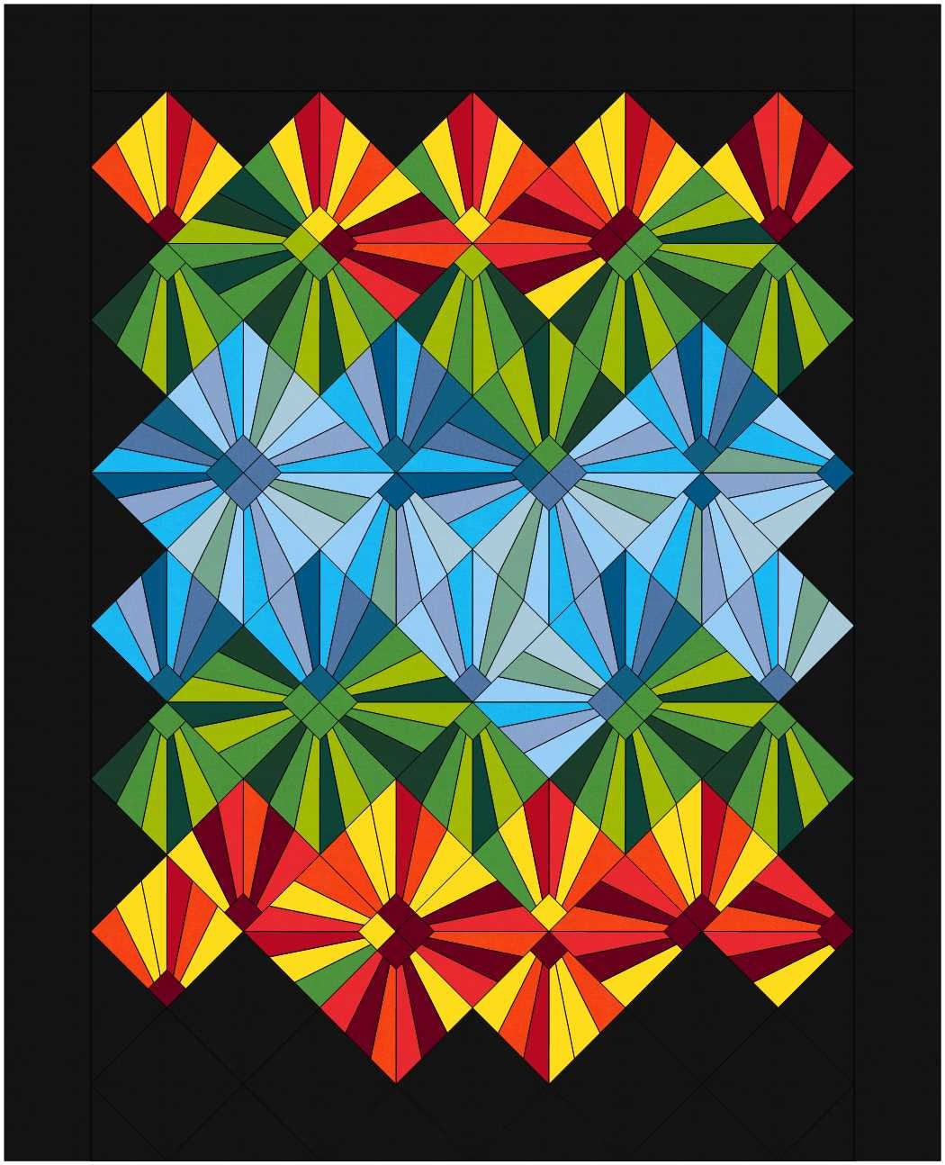 Art Deco Temperature Quilt Block Pattern EPP FPP Sewing Etsy